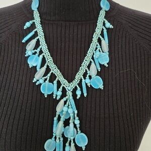 Turquoise color beaded necklace